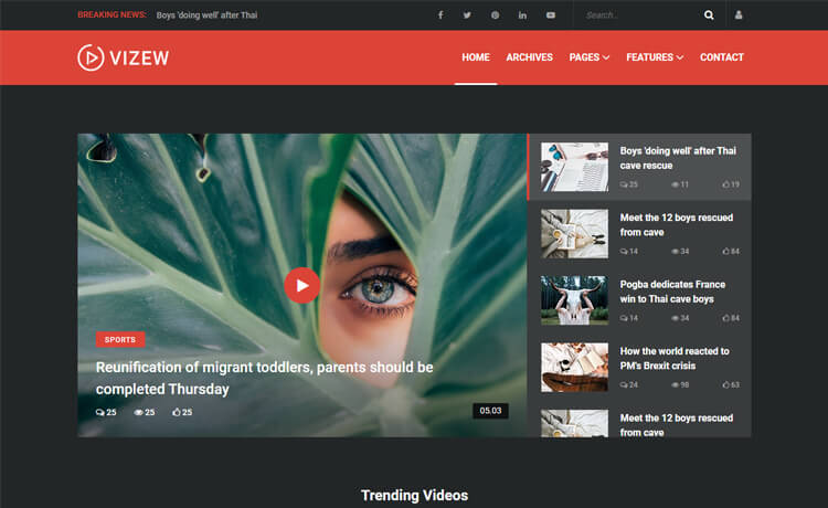 Vizew – Free Bootstrap 4 HTML5 Magazine Website Template