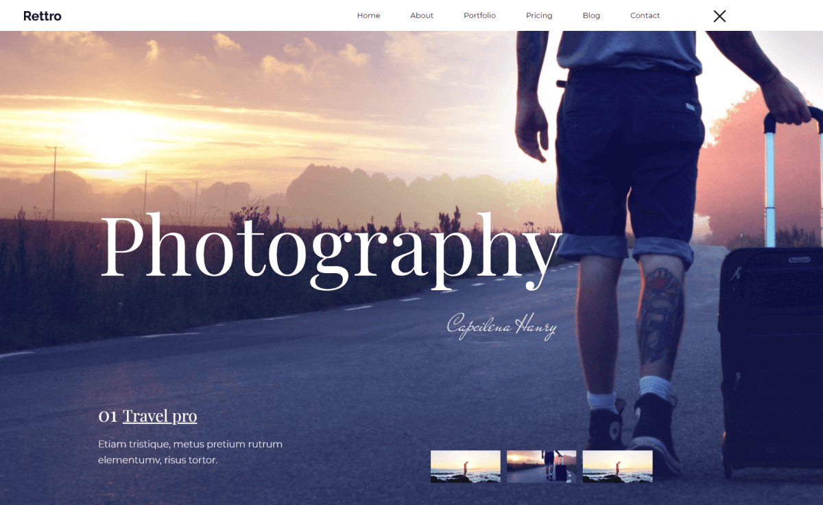 Rettro – Free Responsive Bootstrap 4 HTML5 Photography Website Template
