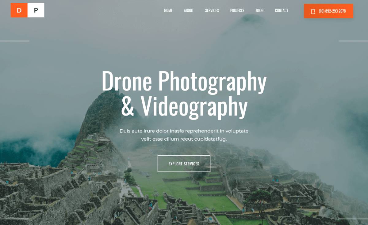 DronePhotography – Free Bootstrap 4 HTML5 Drone Photography Website Template
