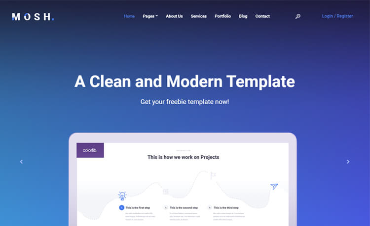Mosh – Free Bootstrap 4 HTML5 Agency Website Template