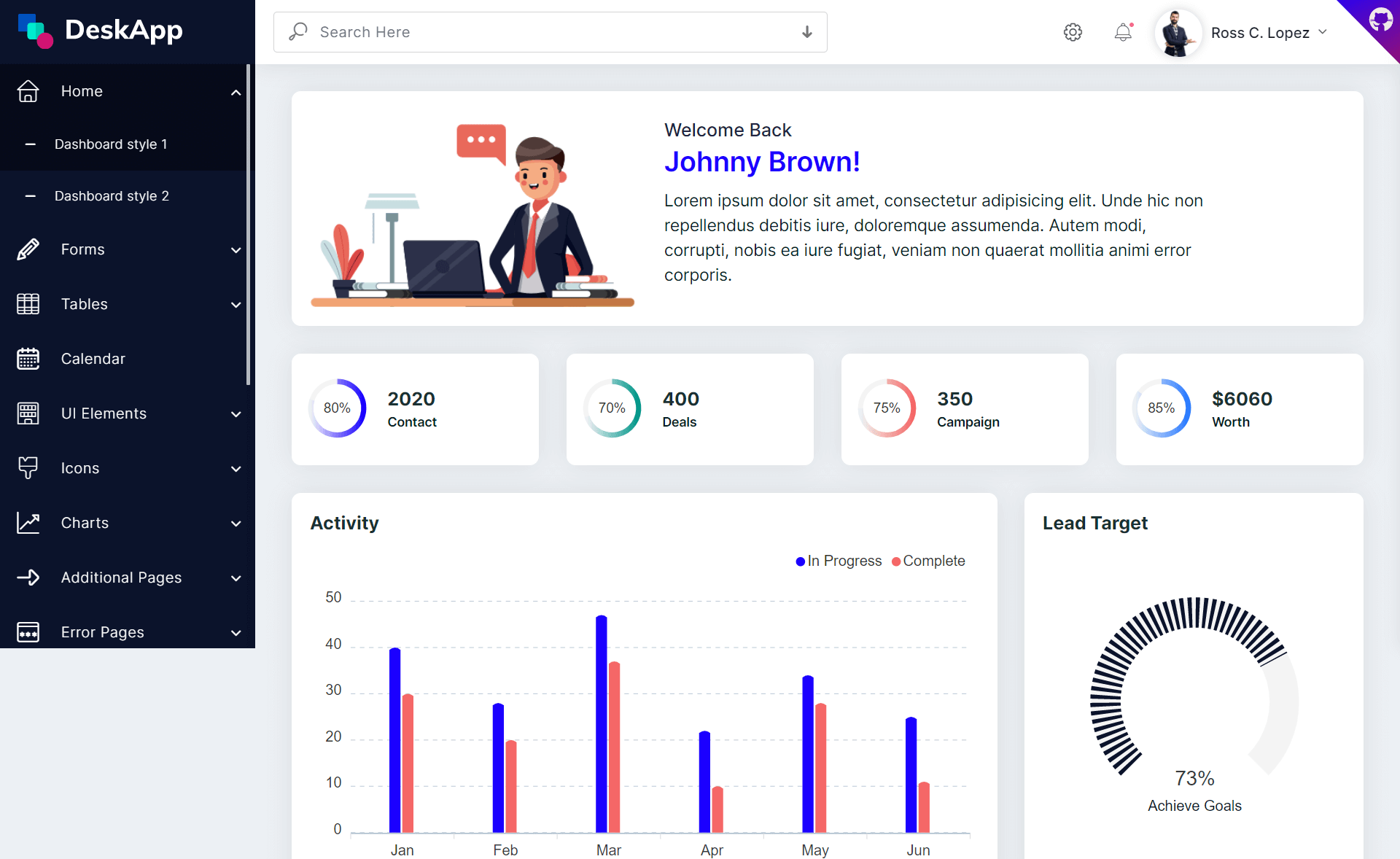 DeskApp – Free Responsive Bootstrap 4 HTML5 Admin Dashboard Template