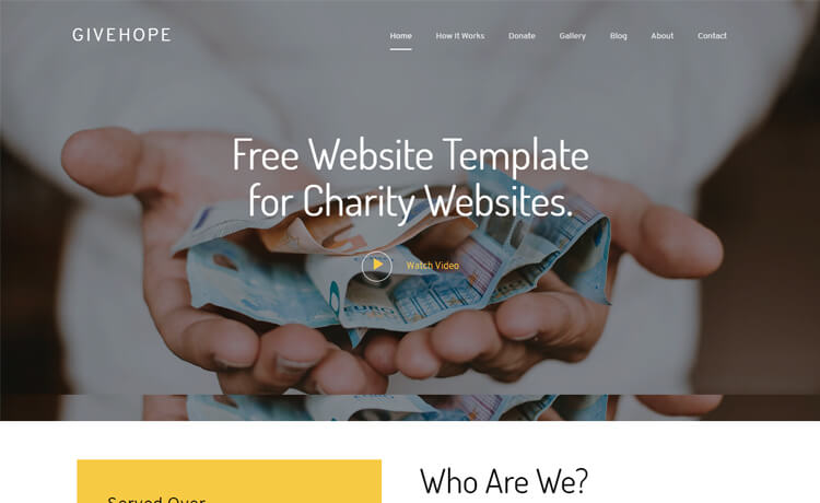 GiveHope – Free Bootstrap 4 HTML5 Charity Website Template