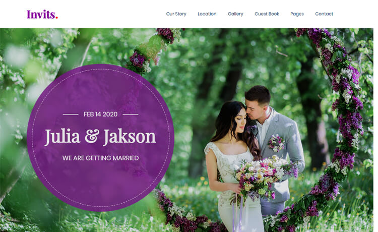 Invits – Free Responsive Bootstrap 4 HTML5 Wedding Website Template