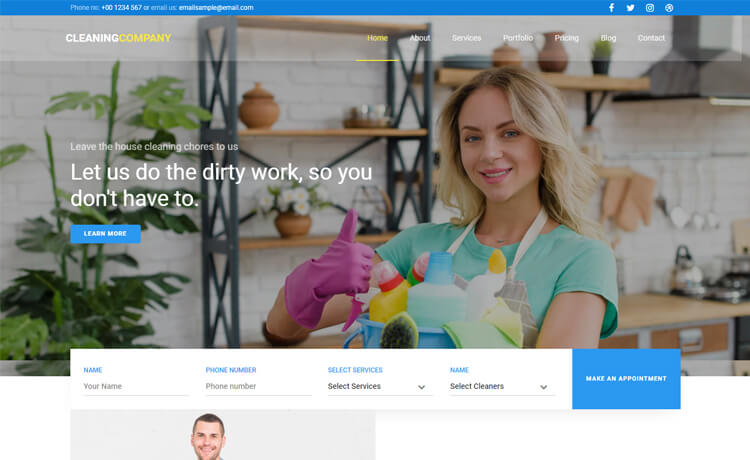 Cleaning Company – Free Bootstrap 4 HTML5 Business Website Template
