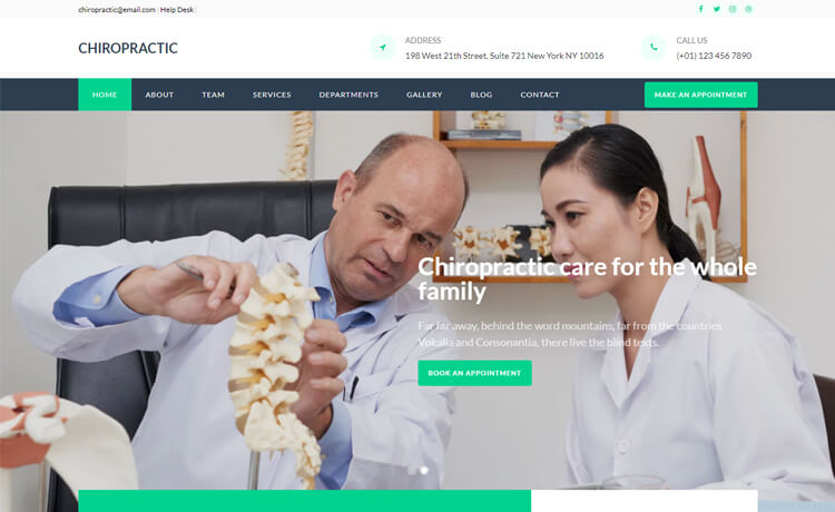 Chiropractic – Free Responsive Bootstrap 4 HTML5 Medical Website Template
