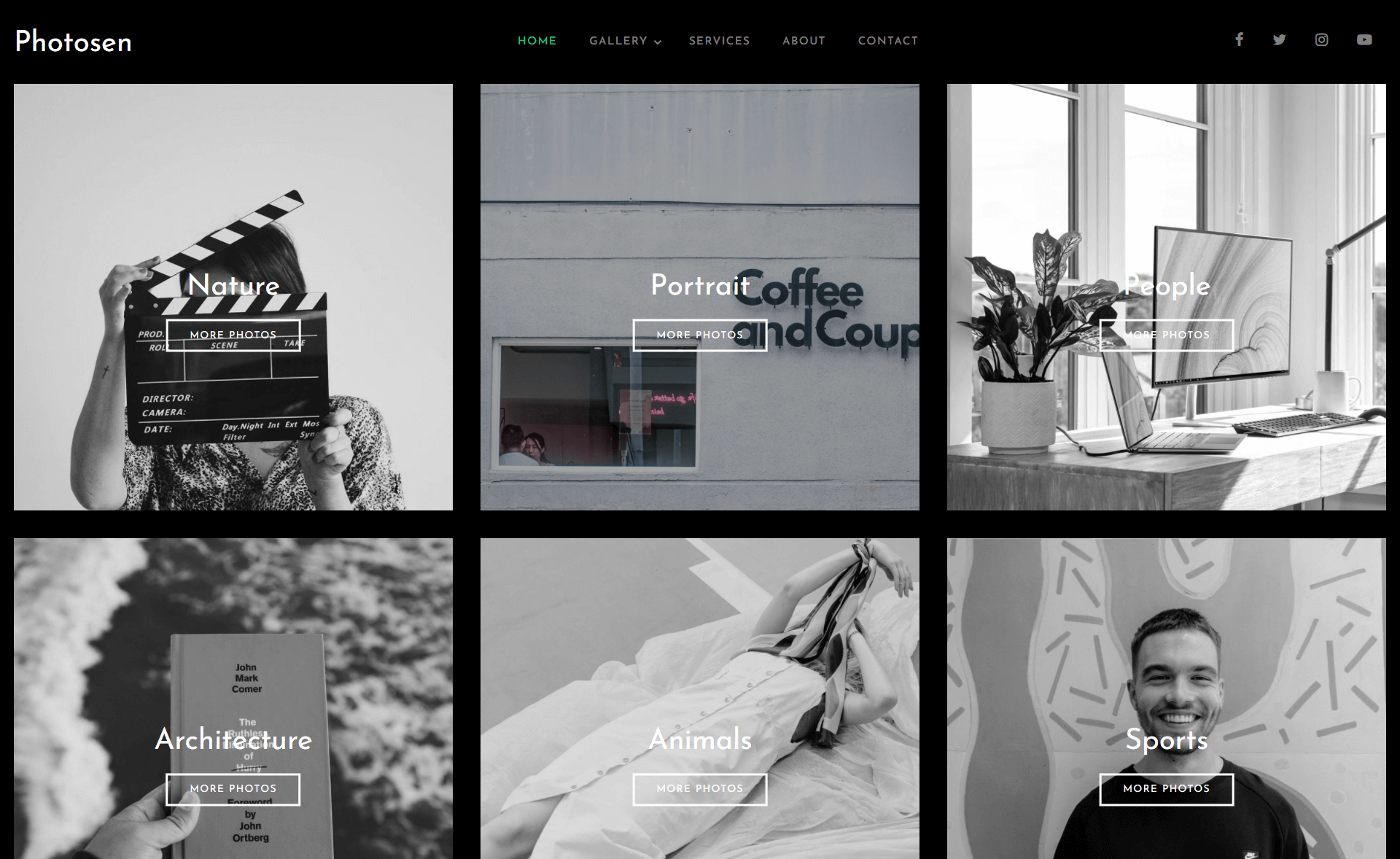 Photosen – Free Bootstrap 4 HTML5 Photography Website Template