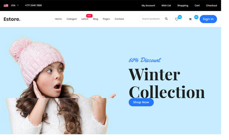 eStore – Free Bootstrap 4 HTML5 eCommerce Website Template