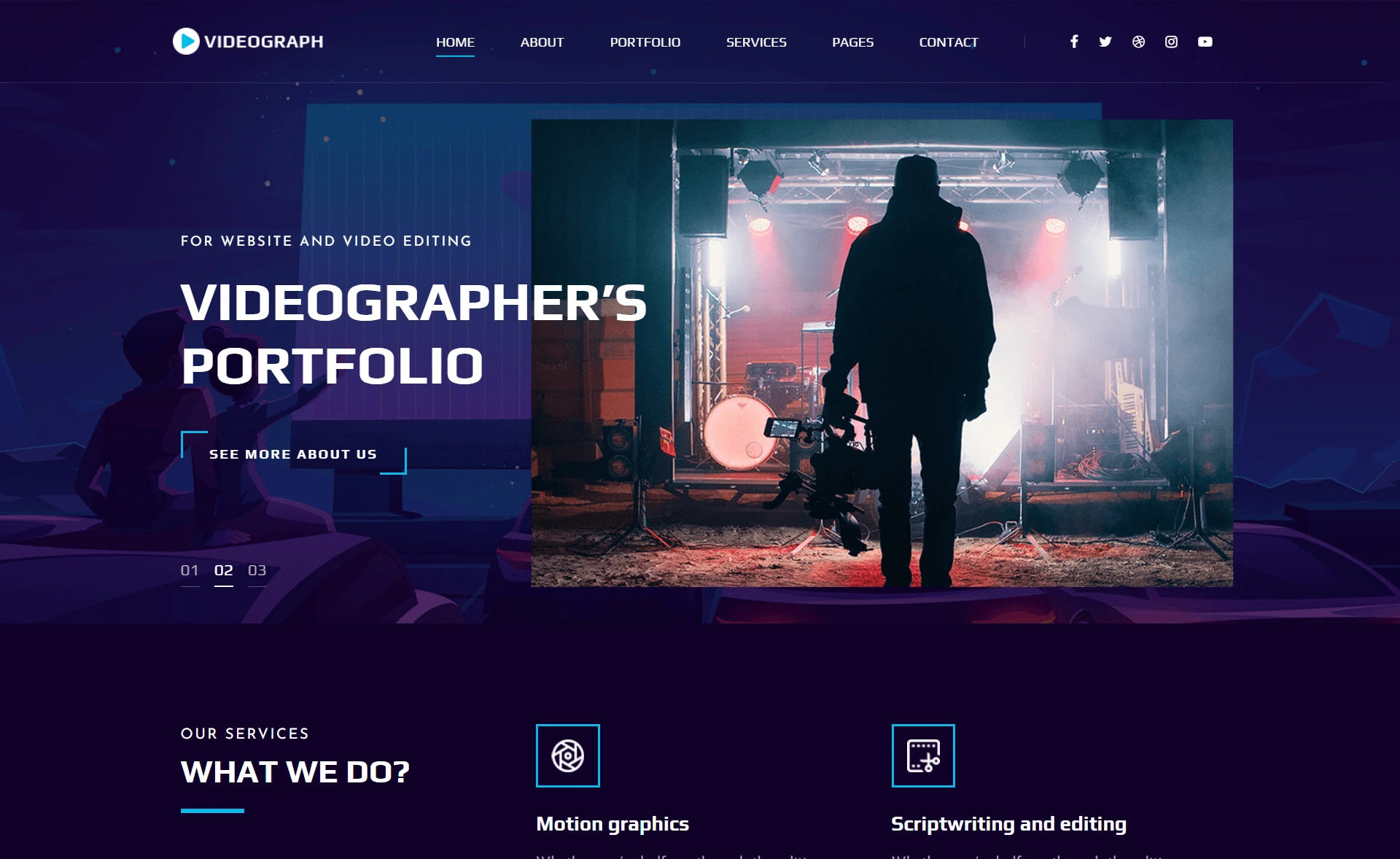 Videograph – Free Bootstrap 4 HTML5 Portfolio Website Template