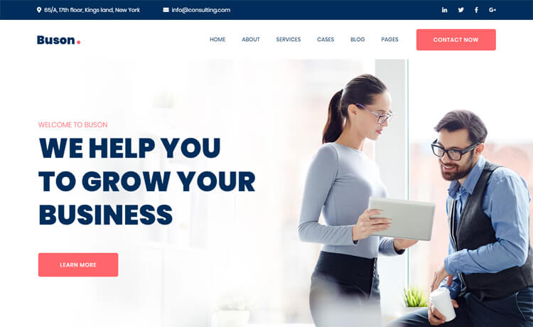 Buson – Free Bootstrap 4 HTML5 Professional Business Website Template