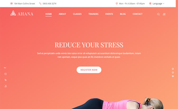 Ahana – Free Bootstrap 4 HTML5 Fitness Website Template