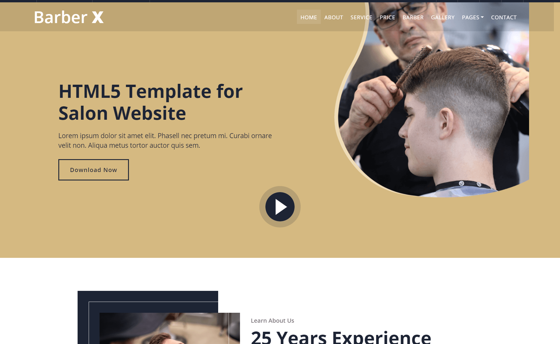 BarberX – Free Responsive Bootstrap 4 HTML5 Barber Website Template