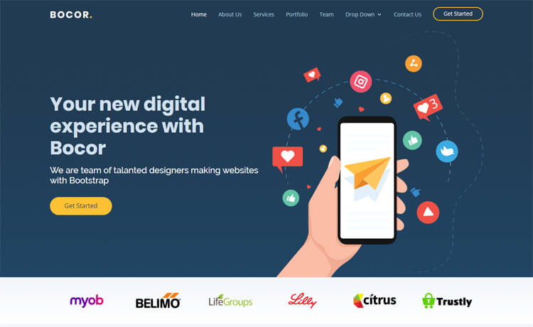 Bocor – Free Bootstrap 5 Creative Agency Template