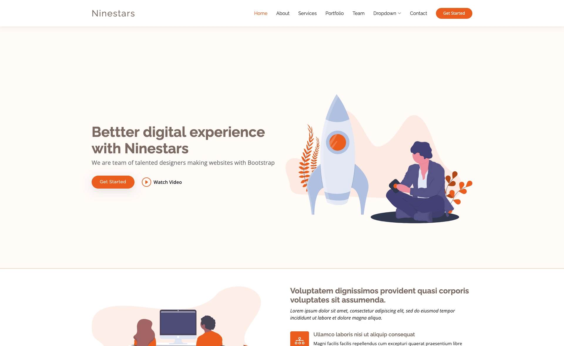 NineStars – Free Bootstrap 5 Portfolio Website Template