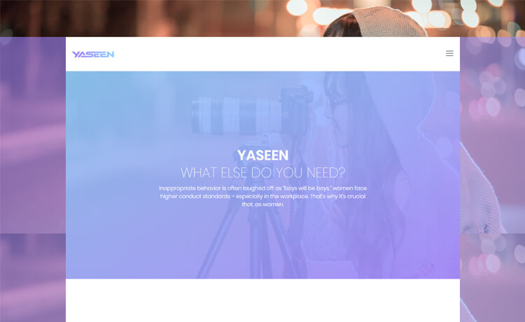 Yaseen – Free Bootstrap 4 HTML5 Photography Website Template