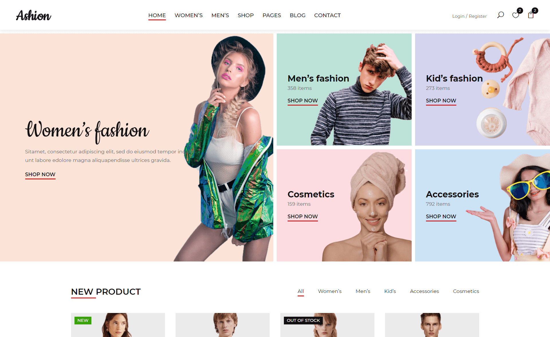 Ashion – Free Responsive Bootstrap 4 HTML5 eCommerce Website Template