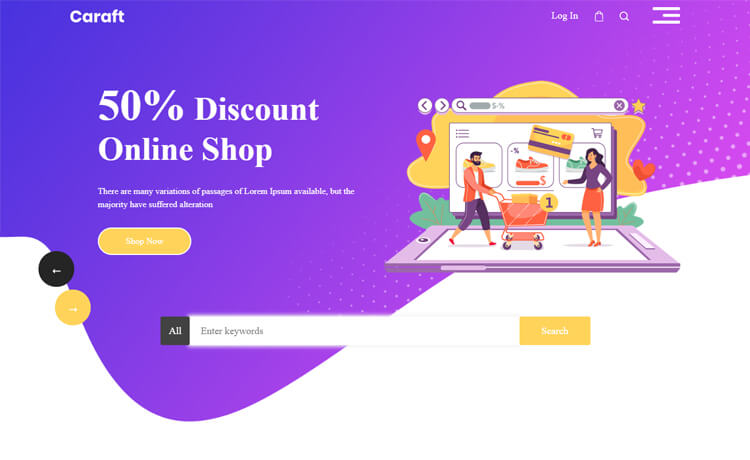 Caraft – Free Bootstrap 4 HTML5 Ecommerce Website Template