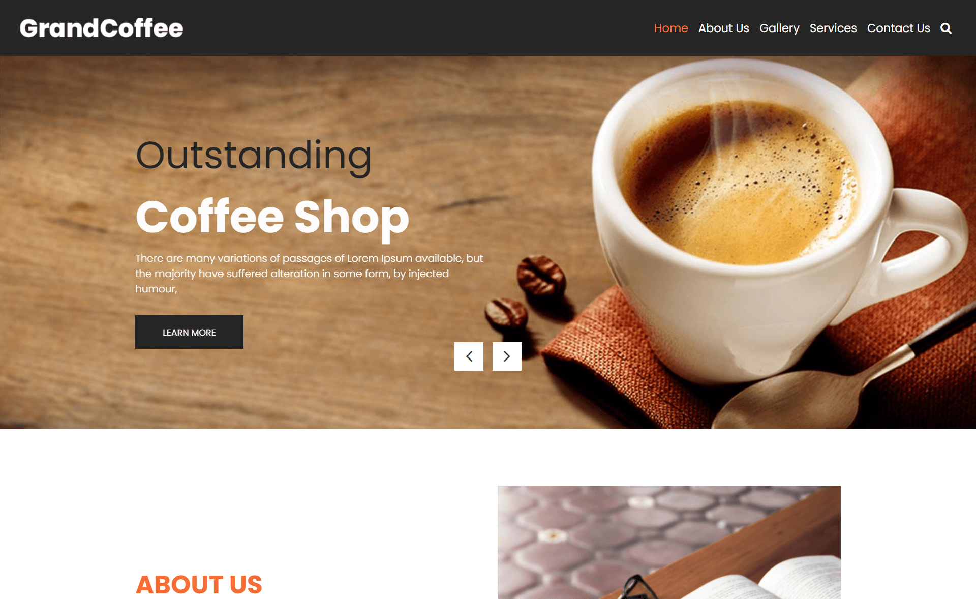 GrandCoffee – Free Bootstrap 4 HTML5 Restaurant Website Template