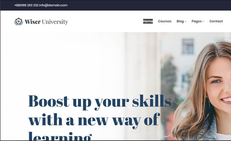 Wiser – Free Bootstrap 4 HTML5 Education Website Template
