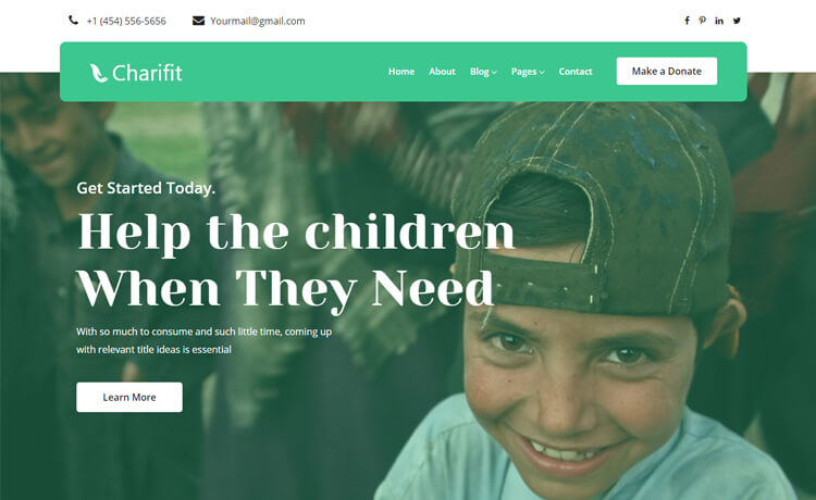 Charifit – Free Bootstrap 4 HTML5 Donation Website Template