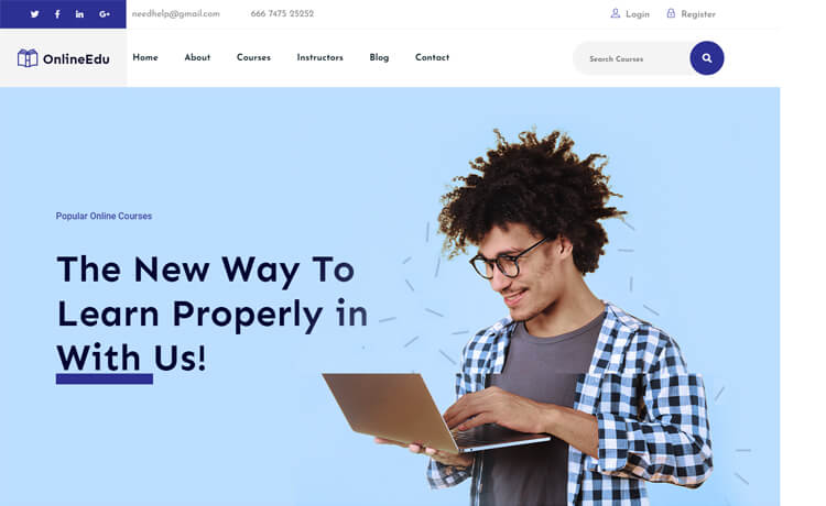 OnlineEdu – Free Bootstrap 4 HTML5 Online Education Website Template