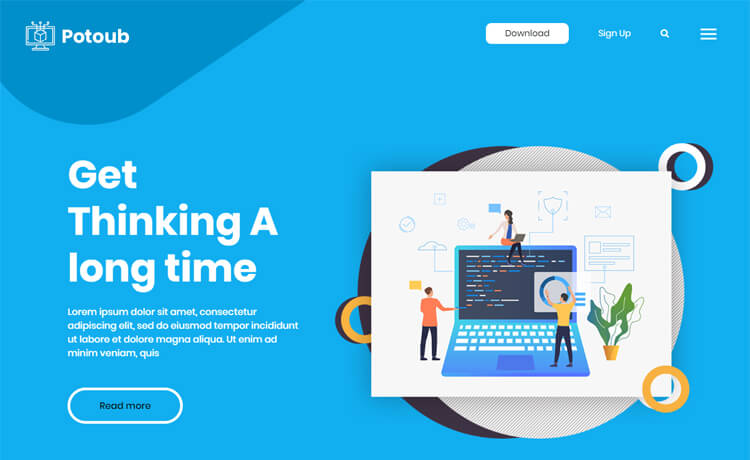 Potoub – Free Bootstrap 4 HTML5 App Landing Page Template