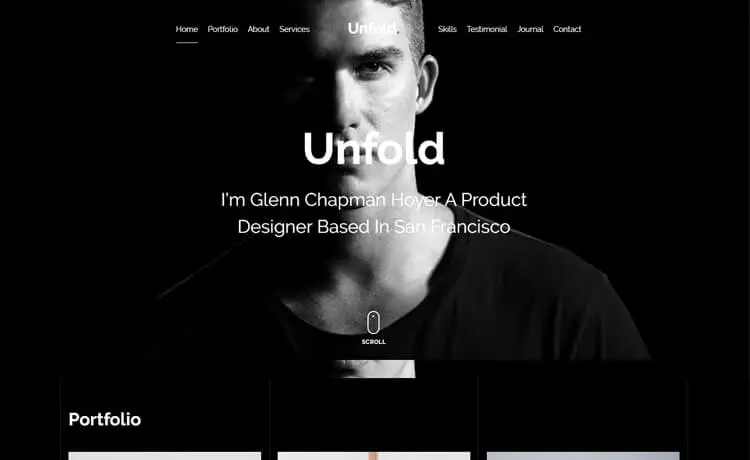Unfold – Free Bootstrap 4 HTML5 Responsive Portfolio Website Template