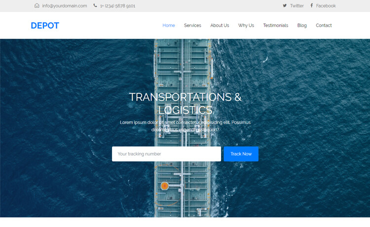 Depot – Free Bootstrap 4 HTML5 Transportation Website Template