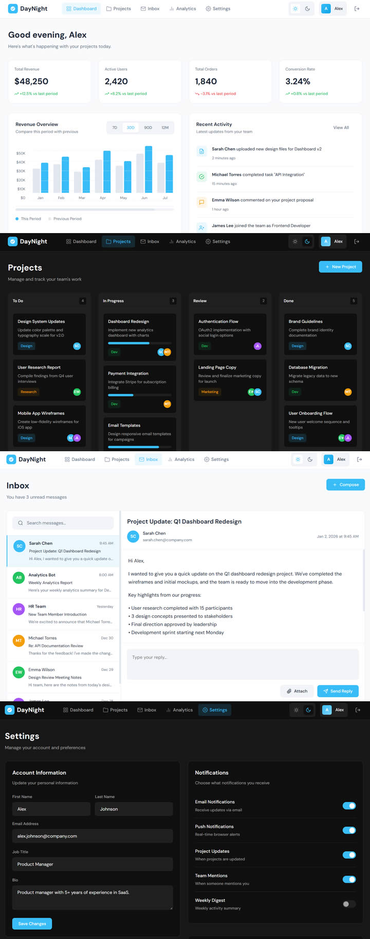Daynight Admin Template