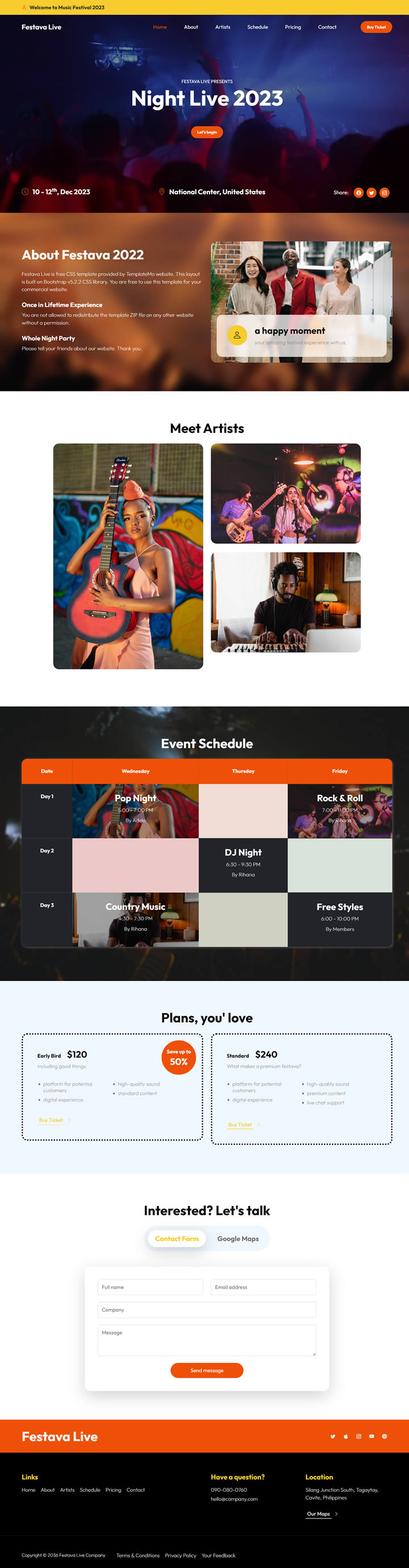 Festava Live Template