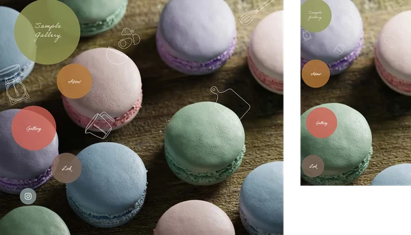 ギャラリー・作品展示サイト向け tp_simple18_macaroon