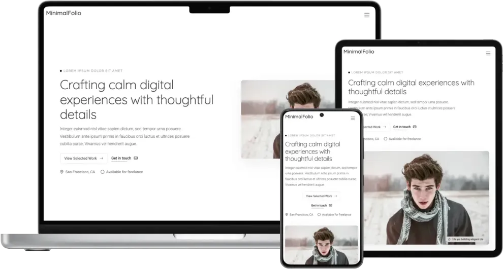 MinimalFolio - Clean and Modern Personal Portfolio Bootstrap Template