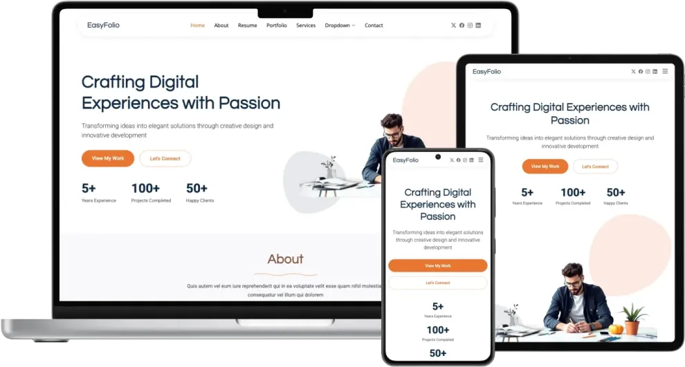 EasyFolio - Modern & Responsive Portfolio Bootstrap Template