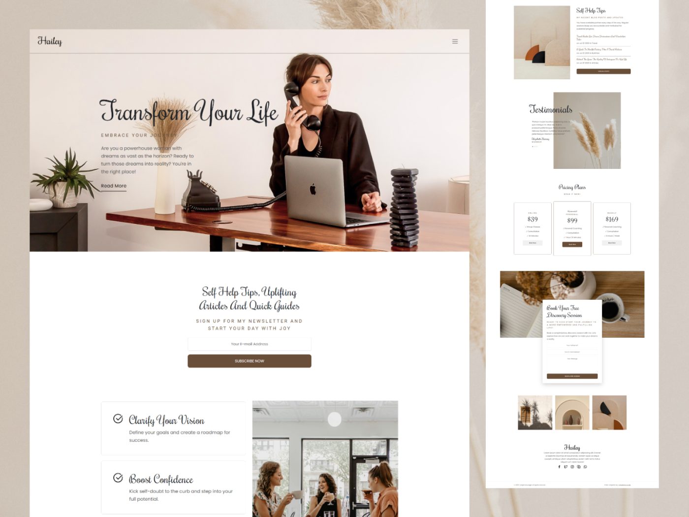 Hailey – Life Coach Bootstrap 5 HTML Website Template