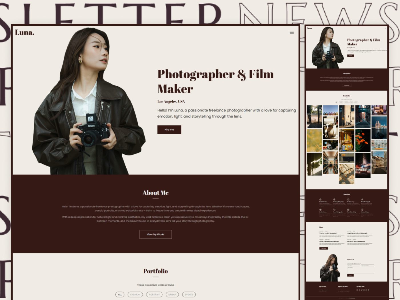 Luna – Free Photography Portfolio Bootstrap5 HTML Template