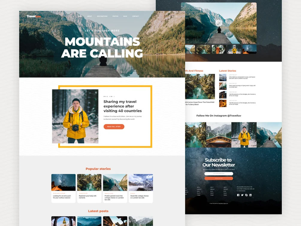 Travelluv – Travel Blogger TailwindCSS Website Template