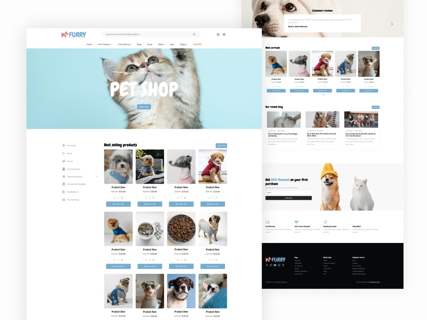 Furry – Pet Store Bootstrap HTML Website Template