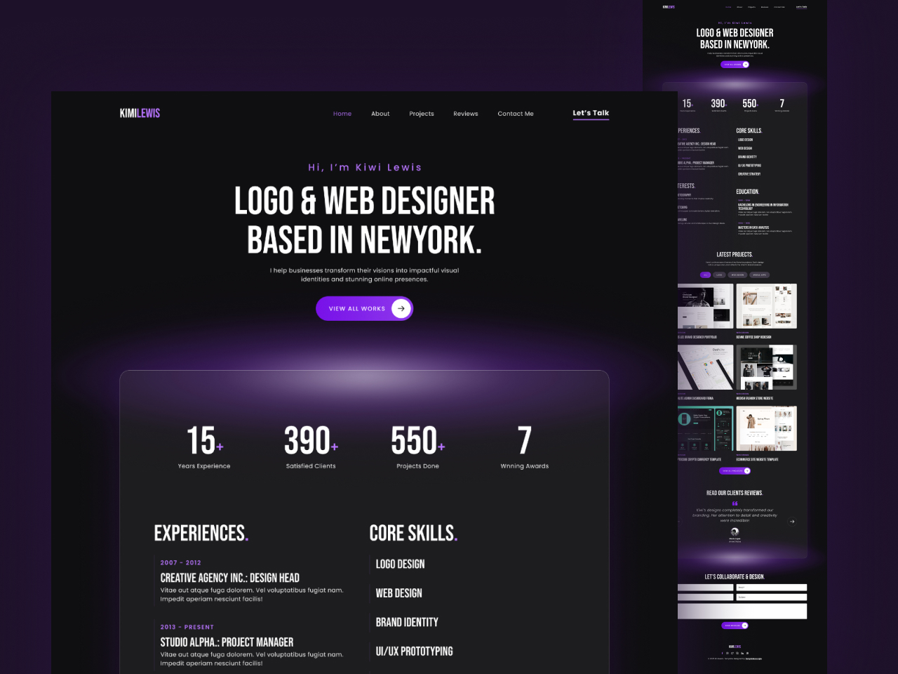 KimiLewis – Personal Portfolio Bootstrap5 HTML/CSS Website Template
