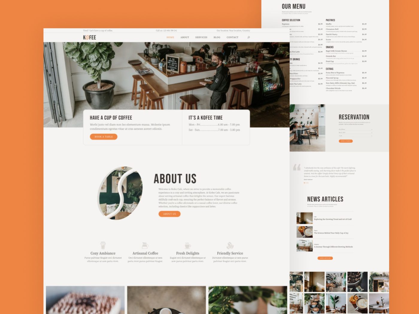 Kofee – Cafe Free HTML Bootstrap 5 Website Template