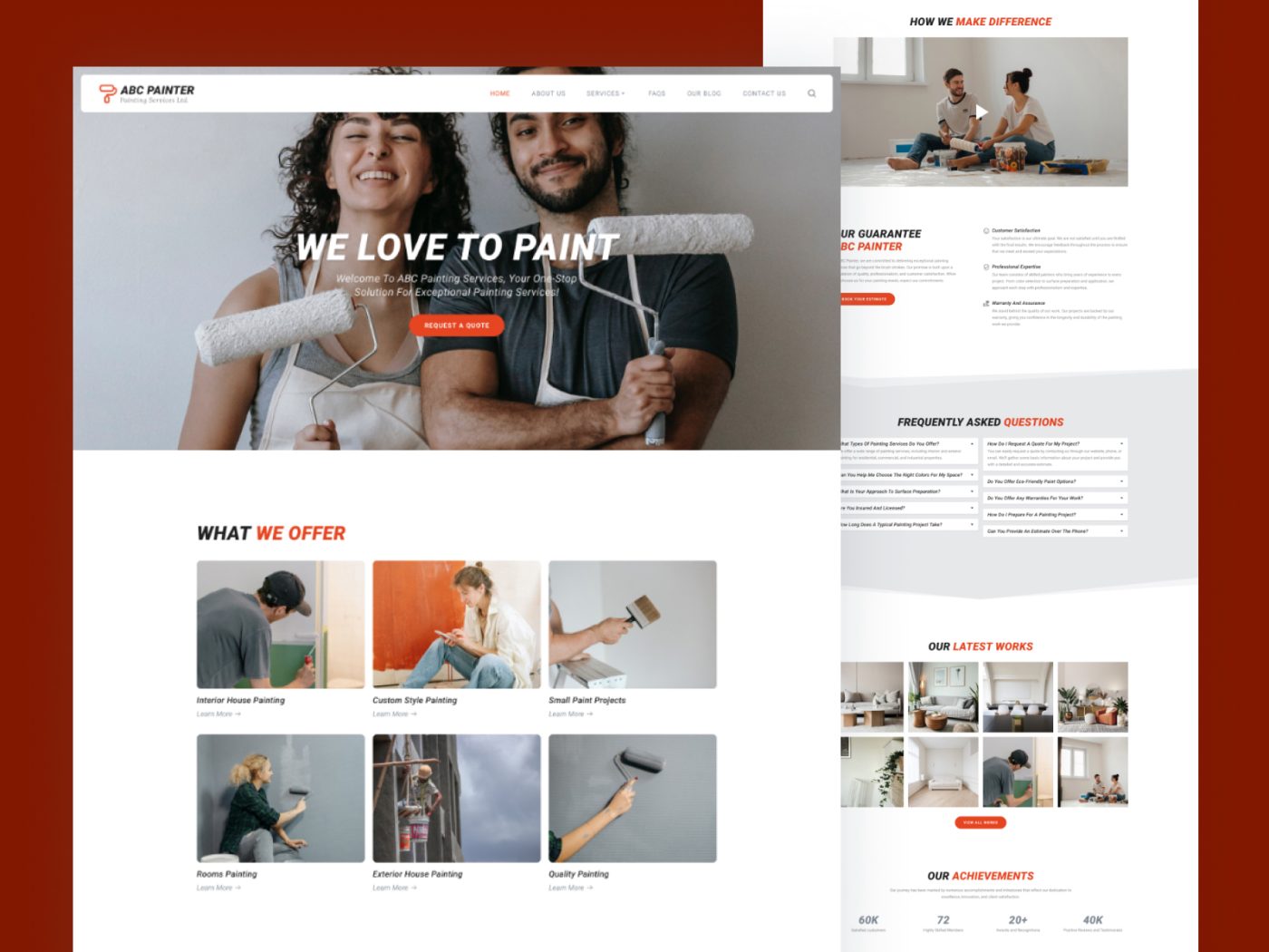 ABCPainters – Painting Services Free Bootstrap HTML Website Template