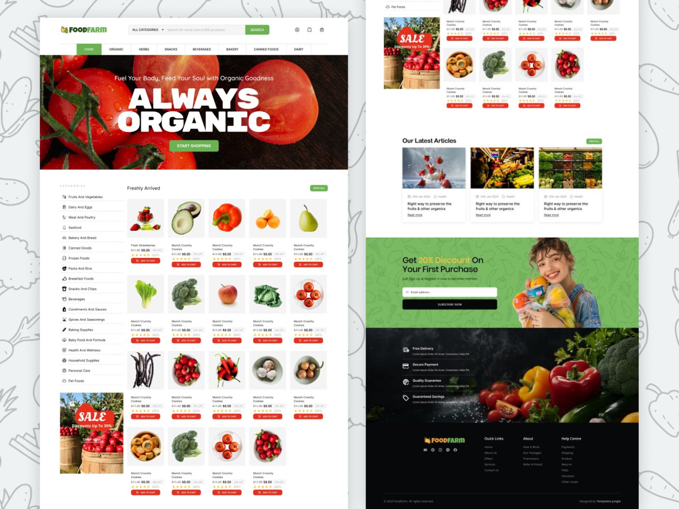 FoodFarm – Grocery Store HTML Bootstrap 5 Template