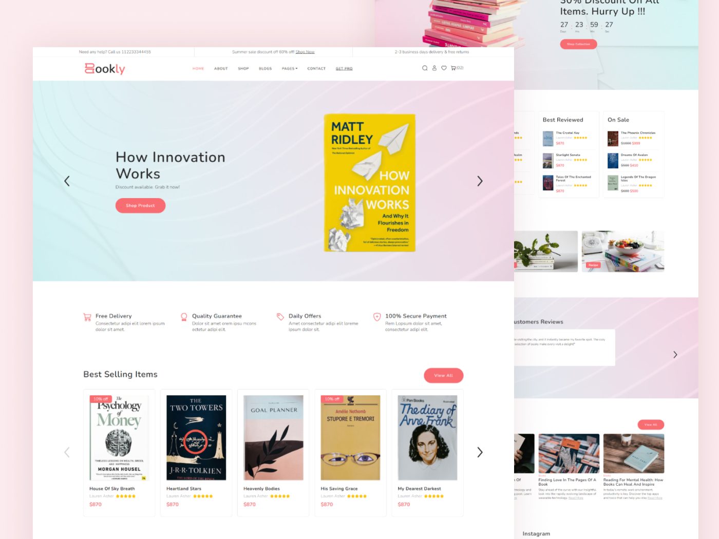 Bookly – Bookstore Ecommerce Bootstrap 5 HTML CSS Website Template