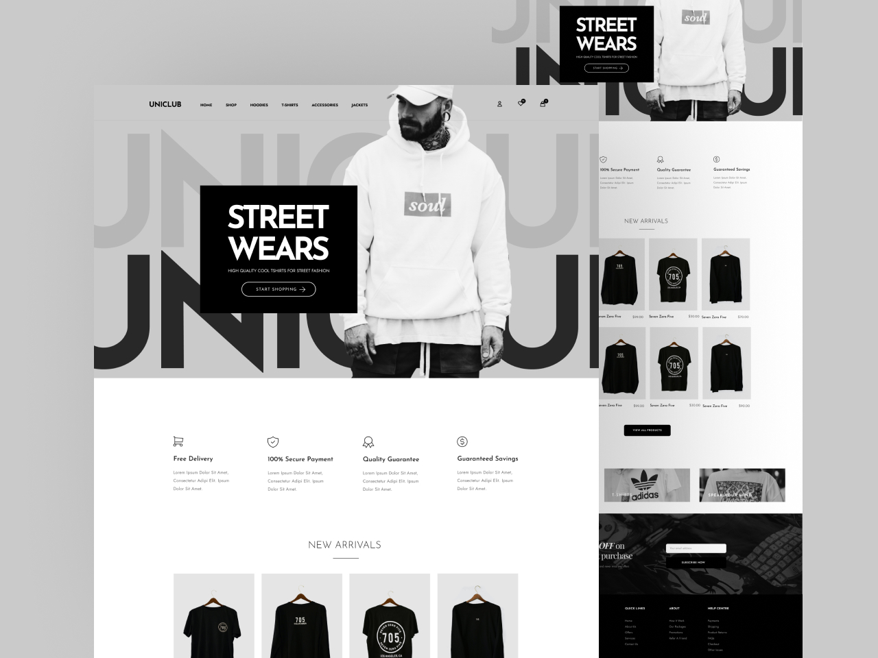Uniclub – T-shirt Bootstrap 5 eCommerce Website Template