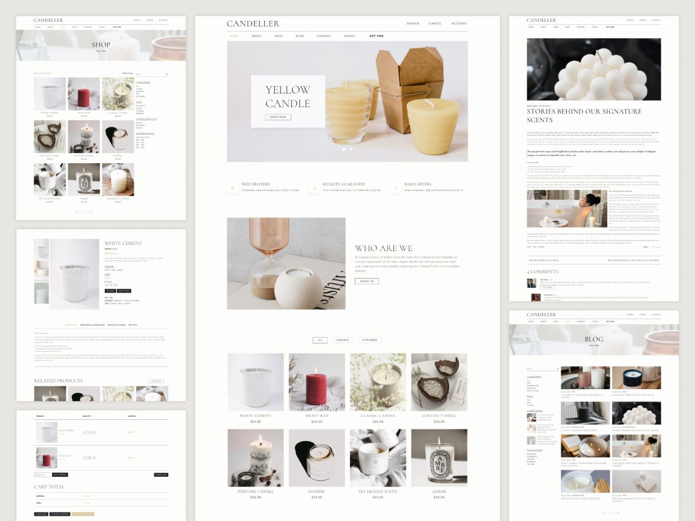 Candeller – Candle Shop Free Bootstrap 5 eCommerce Website Template