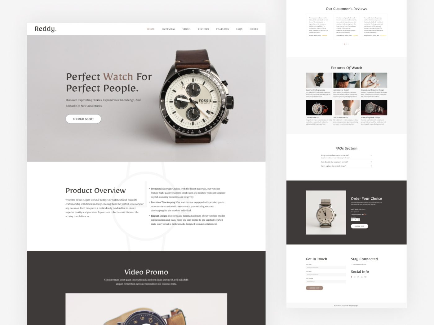 Luxury – Free Luxury Watch One Page Website Template