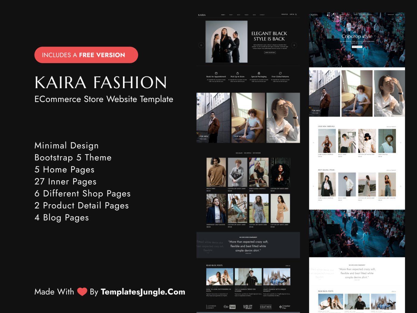 Kaira – Bootstrap 5 Fashion Store eCommerce HTML CSS Template