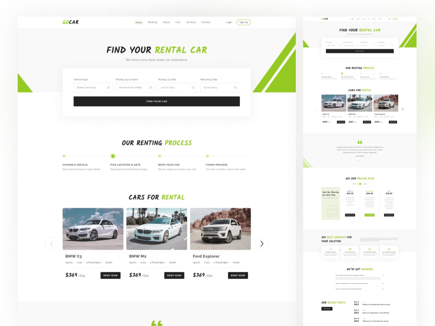 GoCar – Car Rental Free Bootstrap 5 Website Template