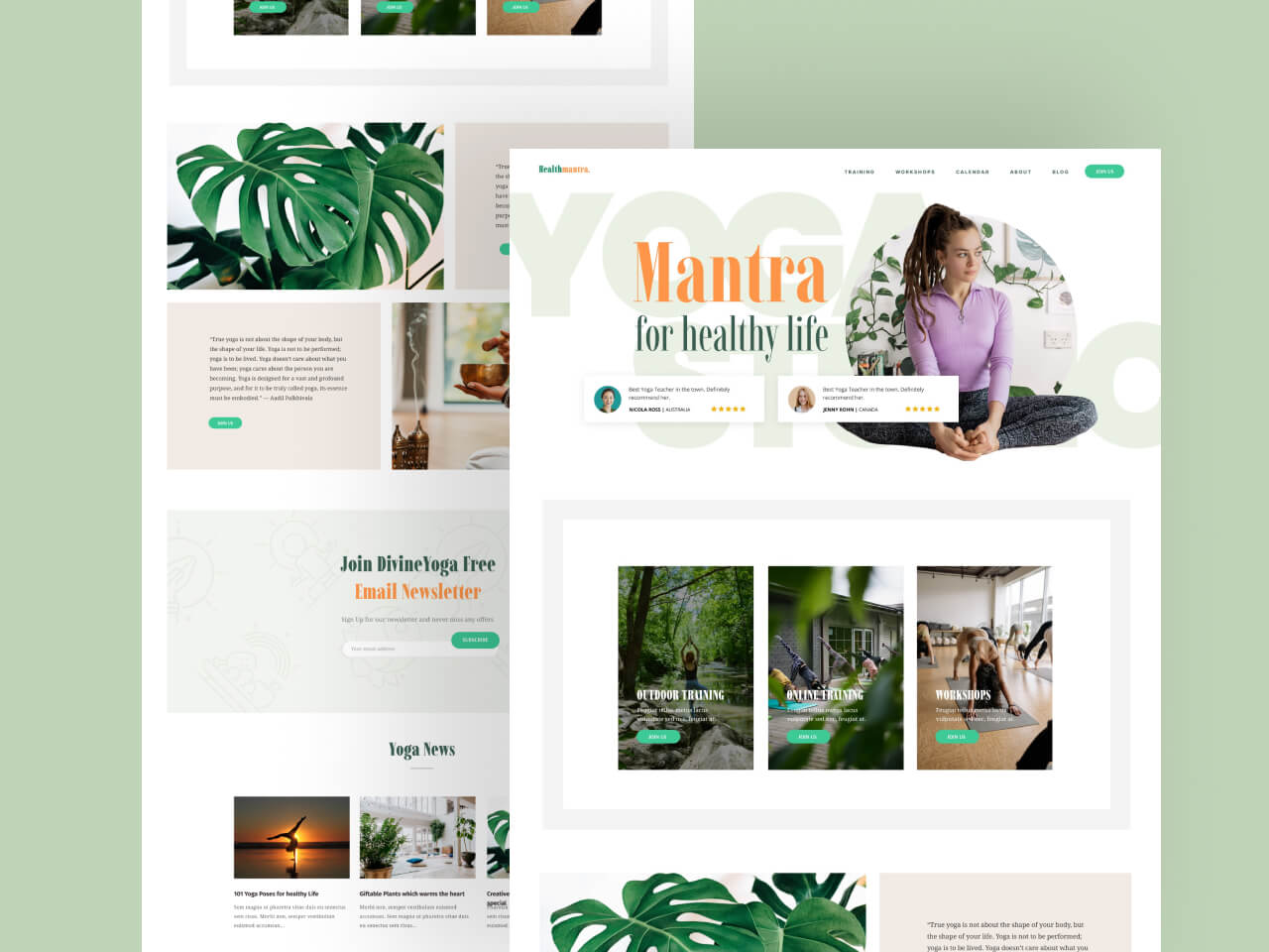 HealthMantra – Free Yoga Teacher HTML Website Template
