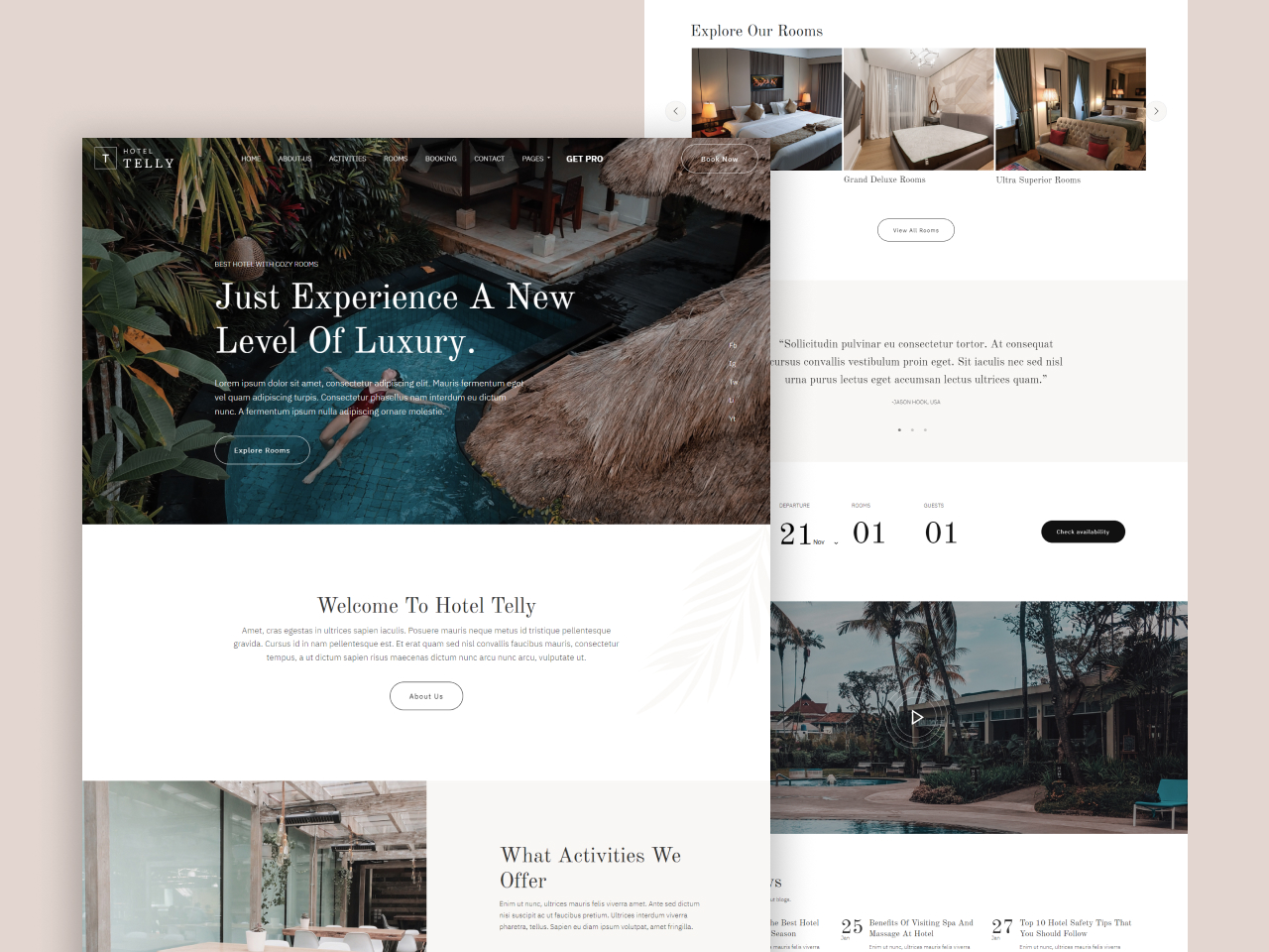 Telly – Free Hotel And Resort Bootstrap 5 HTML Website Template