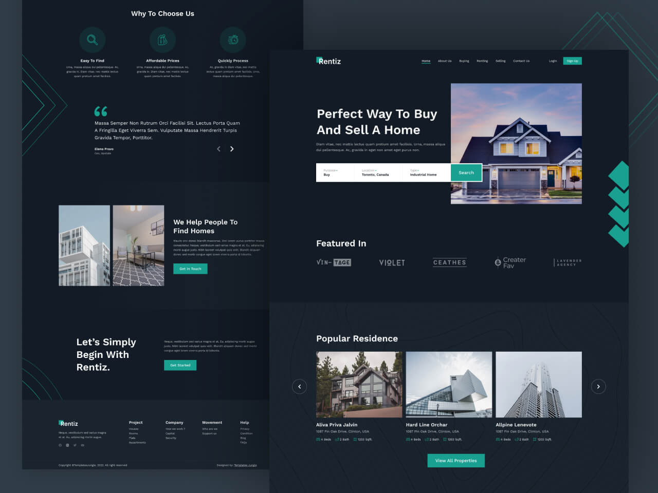 Rentiz – Free Real Estate Bootstrap 5 HTML Website Template