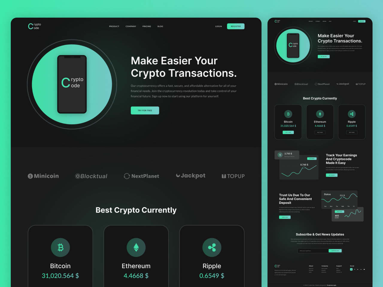 Cryptocode – Free Cryptocurrency Bootstrap 5 HTML Template